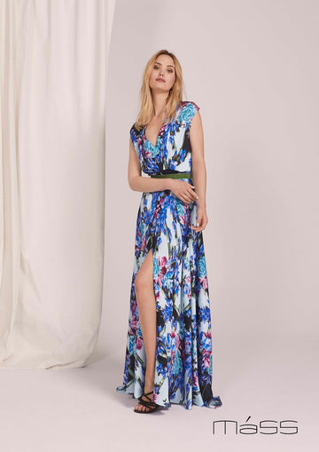 ABITO MATILDE CANO STAMPATO C/SPACCO